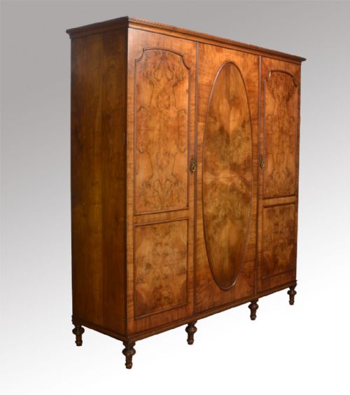 Walnut Three Door Wardrobe