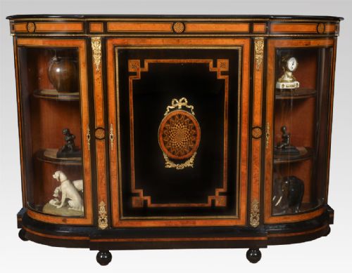 Victorian Ebony and Amboyna Credenza
