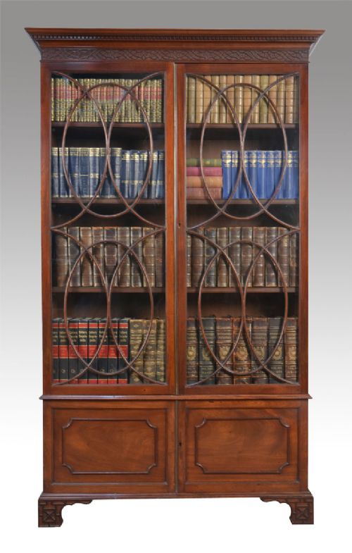 Victorian Mahogany Two Door Glazed Bookcase