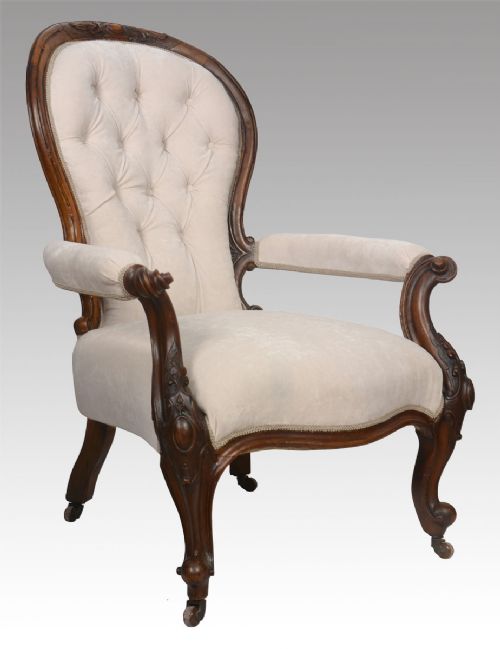 Walnut Framed Armchair