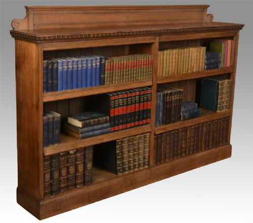 Large Oak Open Bookcase