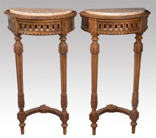 Pair of French Walnut Pier Tables / Console Tables