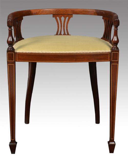Edwardian String Inlaid Piano Seat