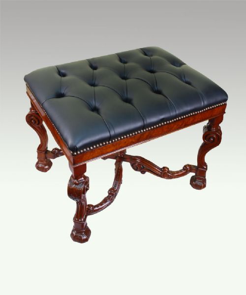 Black Leather Stool