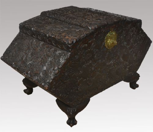 Large Carved Chinese Hardwood Box