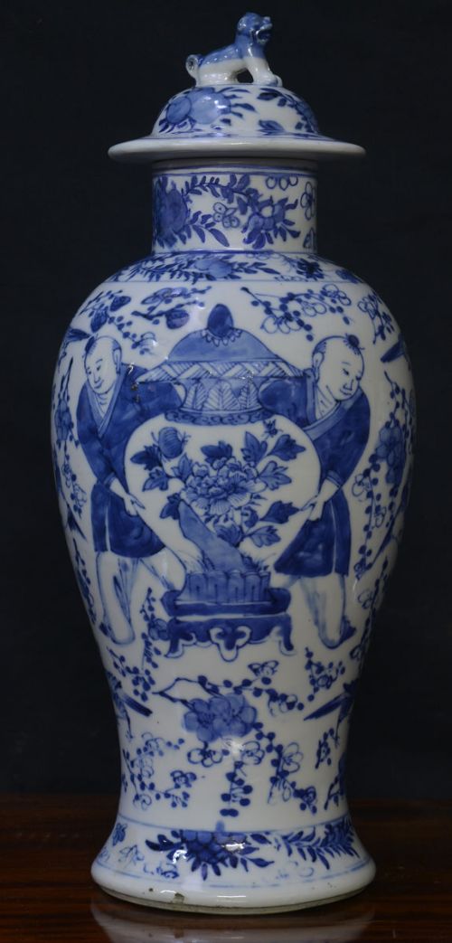 Chinese Blue and White Lidded Vase