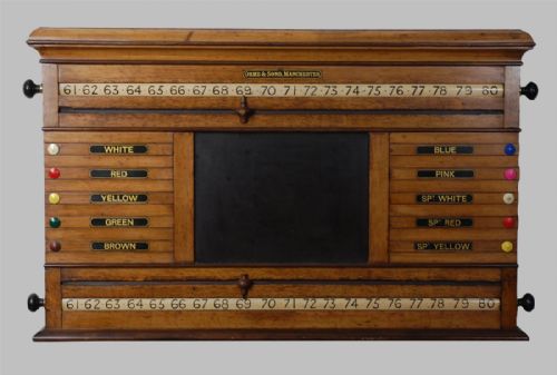 Victorian Oak Billiard Room Scoreboard