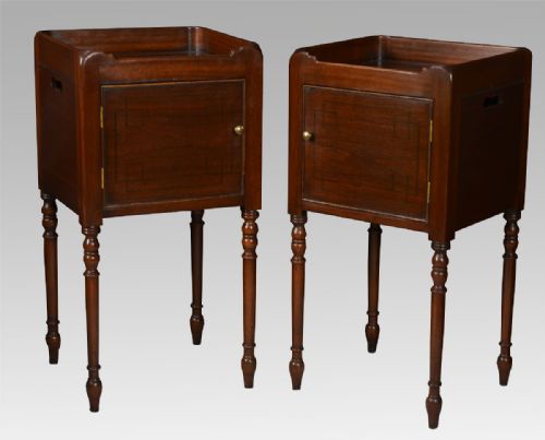 Pair of George III Style Mahogany Bedside Cupboards