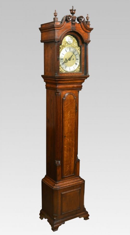 Miniature Oak Cased Grandfather Clock