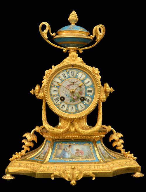 French Porcelain Mantle Clock