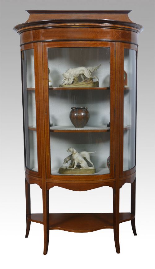 Mahogany Bow-front Display Cabinet