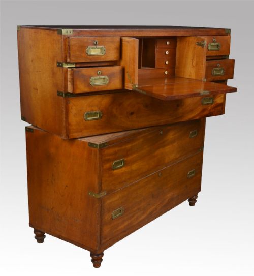 Mahogany Secretaire Campaign Chest
