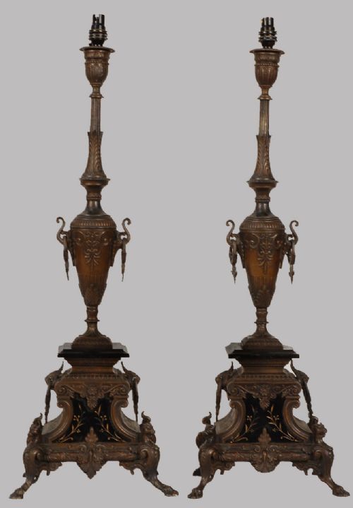 Pair of Spelter Table Lamps