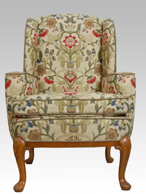 Large Queen Ann Style Arm Chair