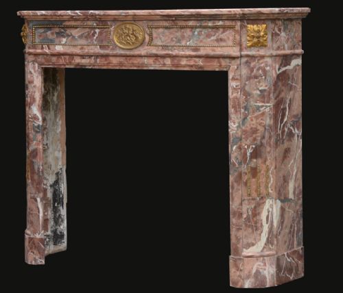 Red Vined Marble Fire Surround