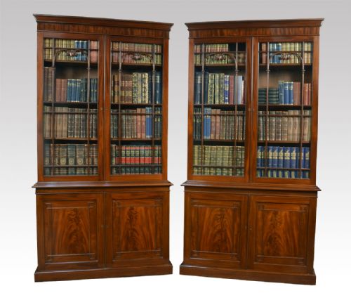 Pair of George II Mahogany Bookcases