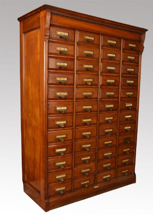 Edwardian Walnut Forty Eight Draw Shannon Filing Cabinet