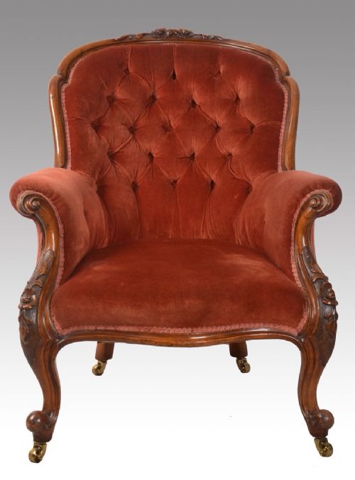 Victorian Walnut Framed Armchair