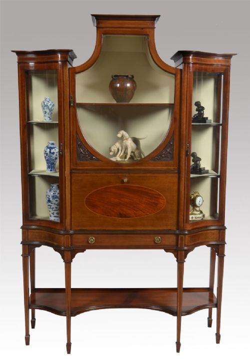 Edwardian Mahogany Inlaid Display Cabinet