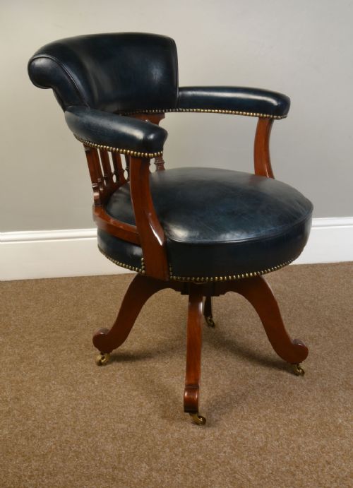 Victorian Mahogany Captains Office Desk Chair