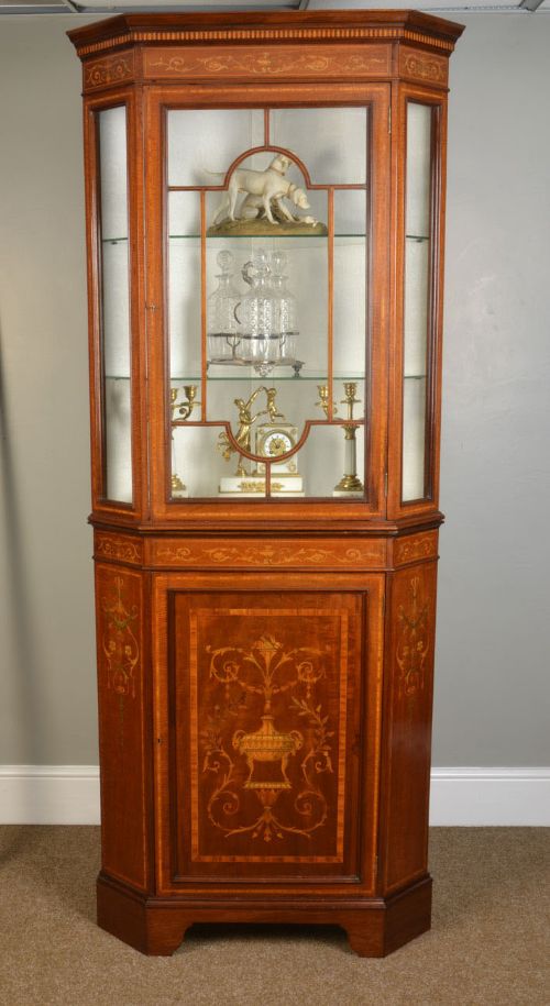 Victorian Inlaid Corner Cupboard