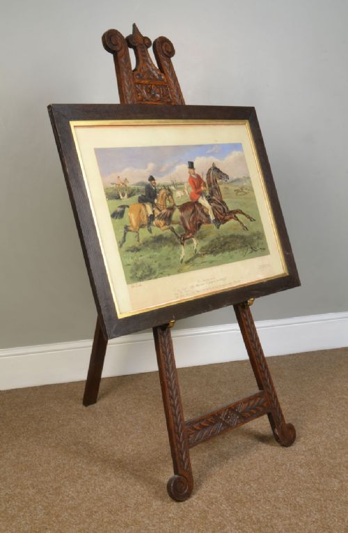 Carved Oak Picture Easel