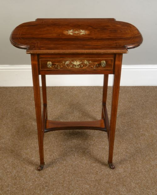 Rosewood Inlaid Side Table