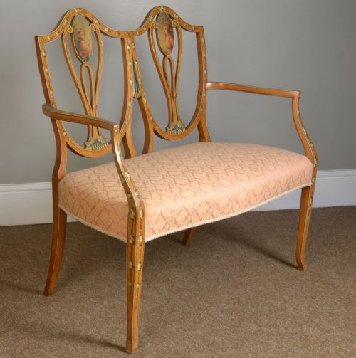 Satinwood Two Seater Painted Couch