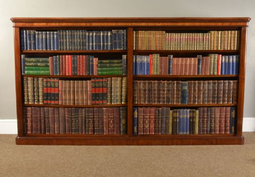 Large Victorian Mahogany Open Bookcase