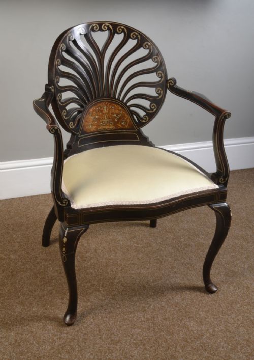 Mahogany Inlaid Arm Chair
