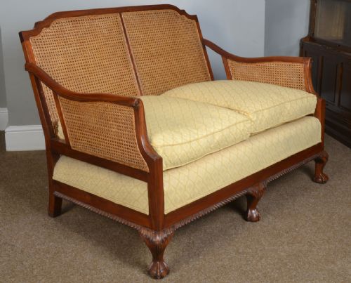 Mahogany Framed Bergere Settee