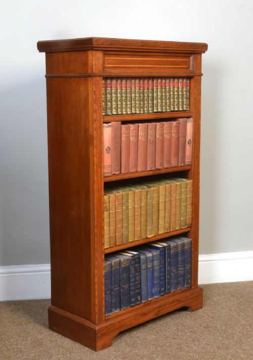 Mahogany Satinwood Cross Banded Open Bookcase