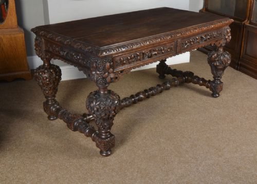 Victorian Oak Library or Center Table
