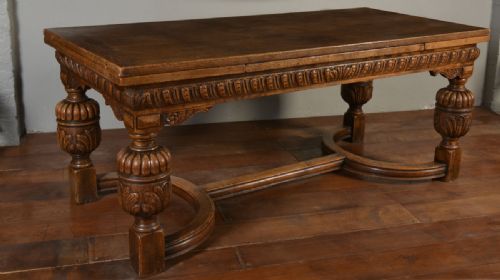 Oak Draw-leaf Refectory Table in the Elizabethan Manner
