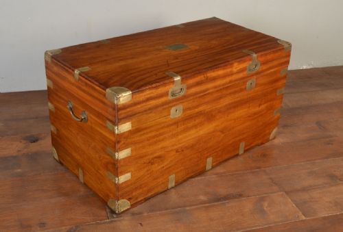Large Chinese Export Brass-bound Camphorwood Trunk