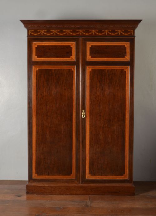 Mahogany Two Door Inlaid Wardrobe
