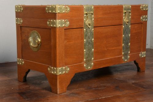 Chinese Brass Bound Campaign Box of Large Proportions