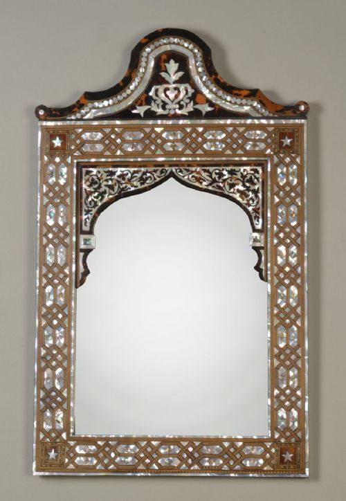 19th Century Tortoise Shell and Mother of Pearl Wall Mirror