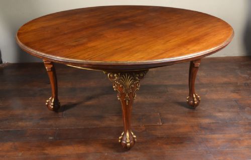 Large Walnut Round Hall Table or Dining Table