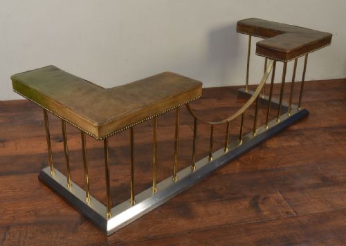 Large Brass and Polished Steel Club Fender