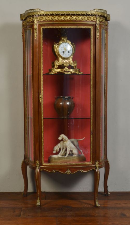 Single Door Demi Lune Mahogany Display Cabinet