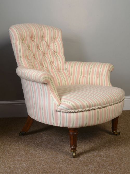Victorian Walnut Framed Tub Chair