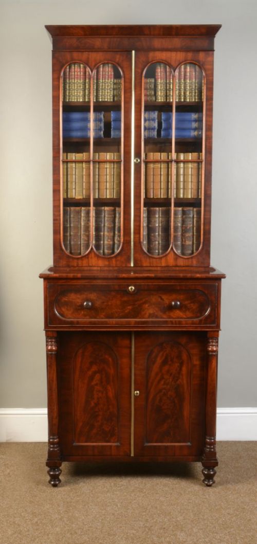 George III Mahogany Secrétaire Bookcase