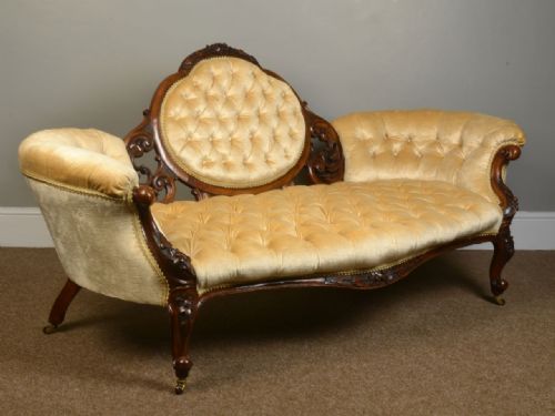 Victorian Walnut Cameo Back Settee