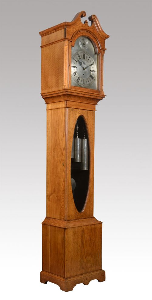 Victorian Oak Eight Day Musical and Quarter Chiming Long Case Clock