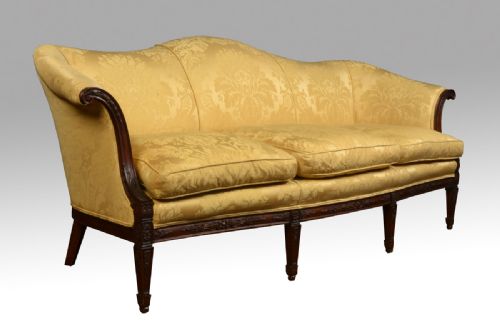 19th Century Mahogany Framed 'Camel Back' Settee in the George III Manner