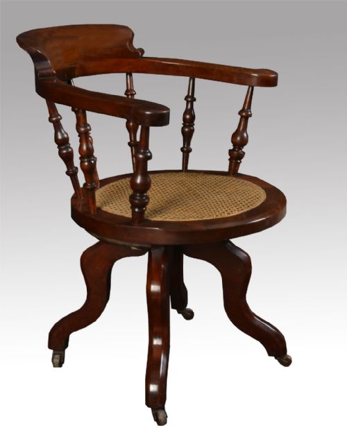 Victorian Mahogany Captains Office Desk Chair
