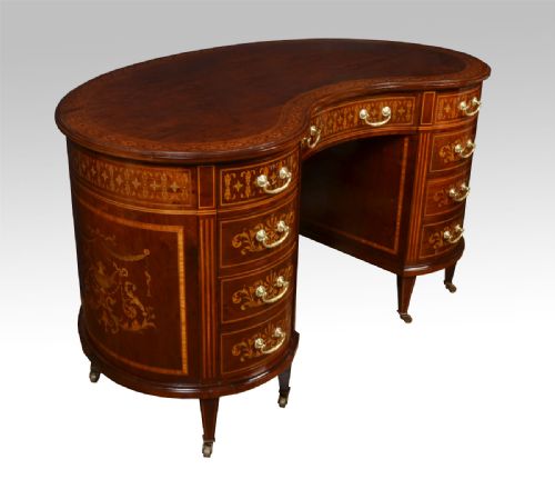 Mahogany Inlaid Dressing Table / Desk
