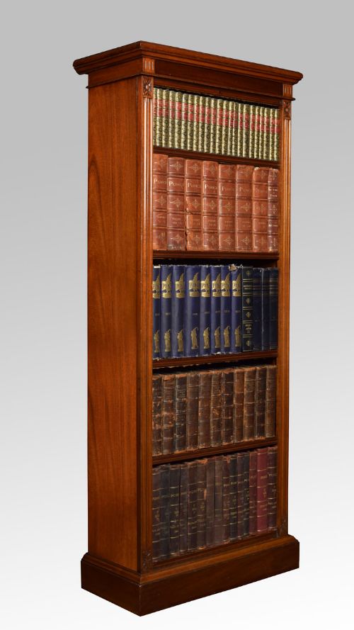 Tall Walnut Open Bookcase