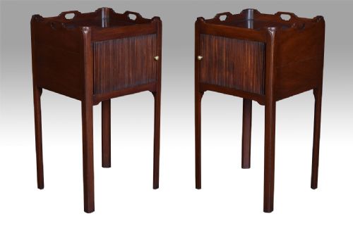 Pair of George III Style Mahogany Bedside Cupboards